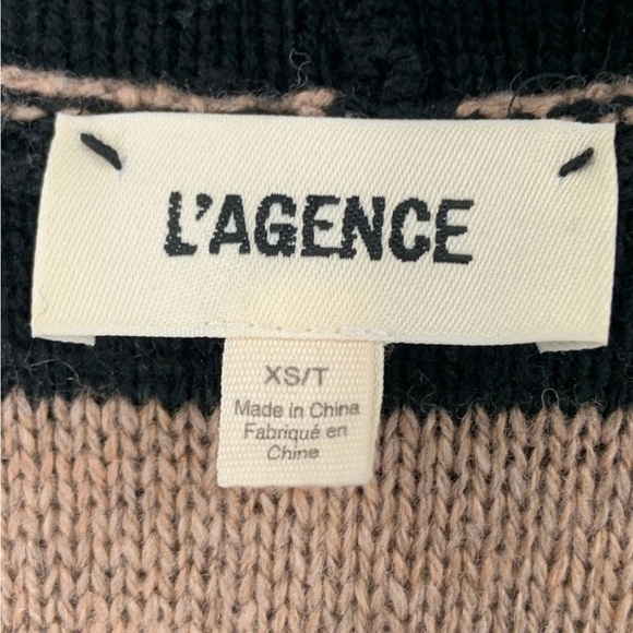 L'AGENCE Kloss Convertible Sweater, tank & shrug in 1, black/oatmeal,XS,EUC - Picture 3 of 8